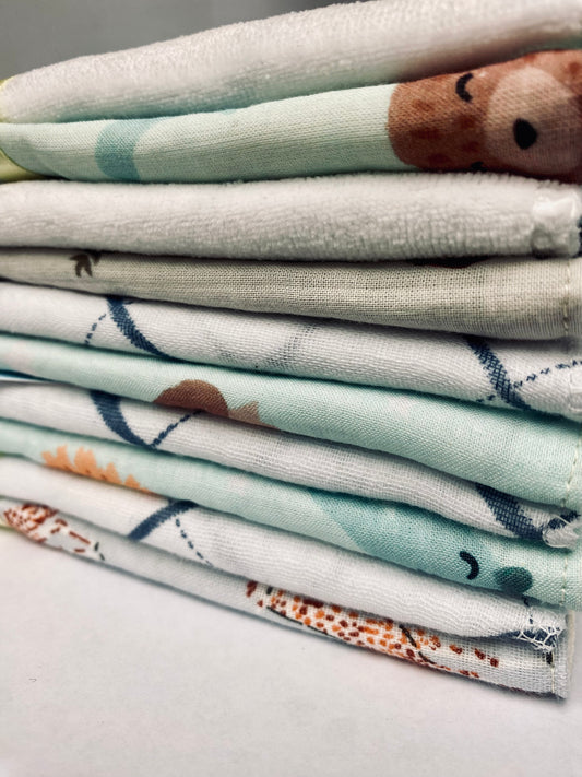 Reusable wash cloths - top to toe