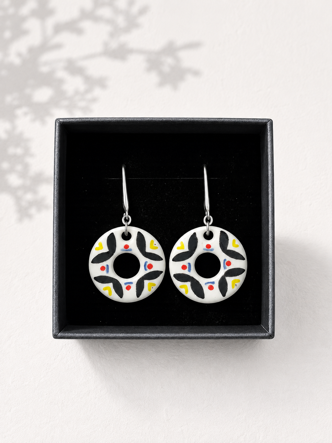 Ceramic Earrings - Donut shaped