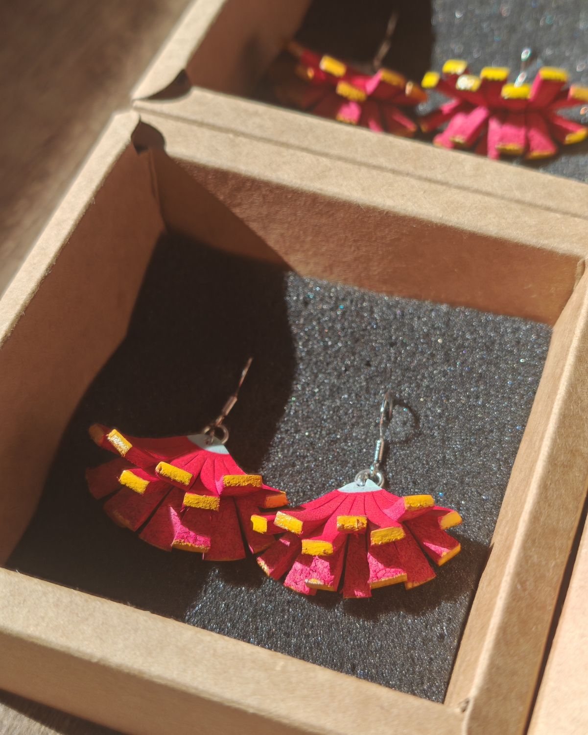 Pohutakawa Leather Earings