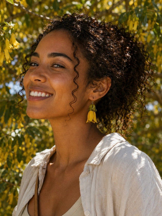 Kowhai Leather Earings