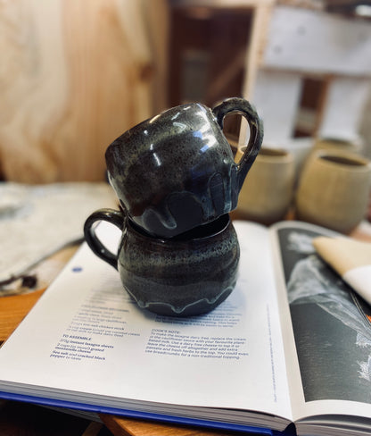 Ceramic Mug - Black with Grey Glaze