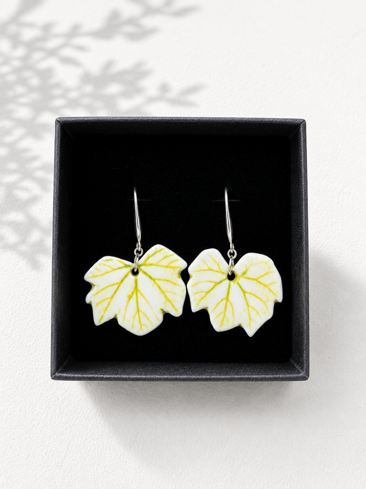 Ceramic Earrings - Maple Leaf