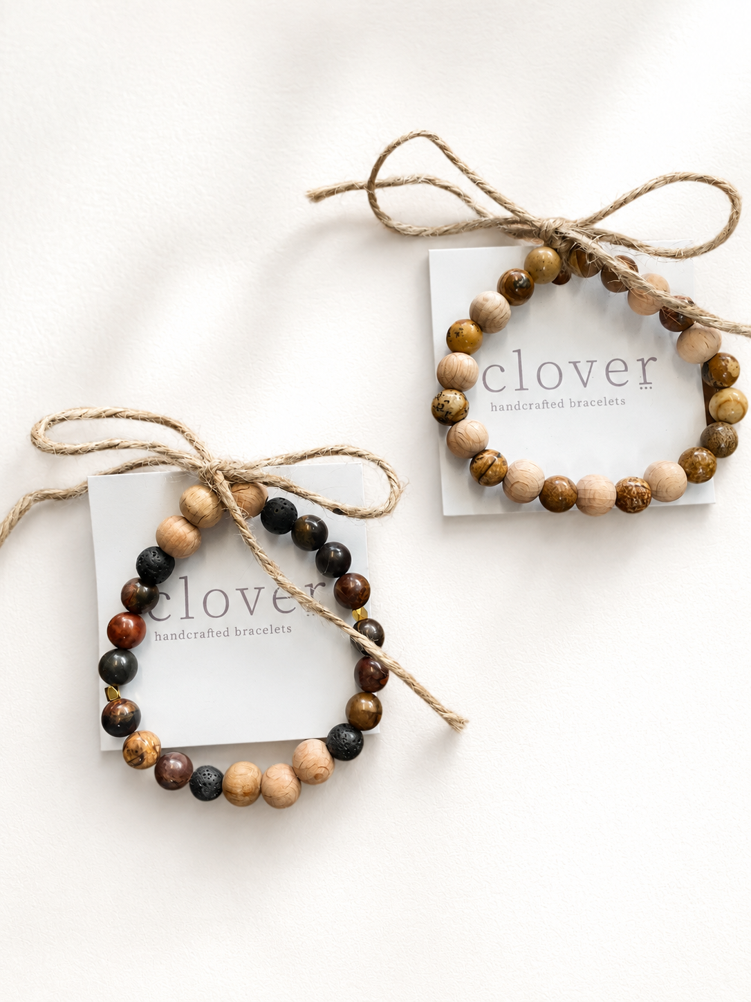 Clover Hand Crafted Diffuser Bracelets - Browns