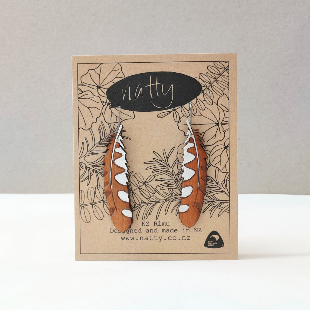 Ruru Feather Rimu Earings