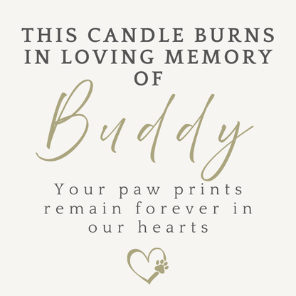 Personalised Pet Memorial Candle