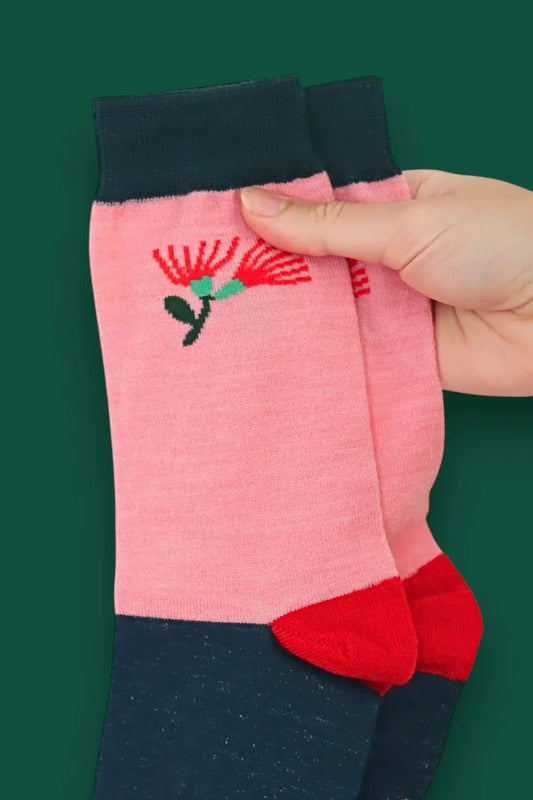 Pohutakawa Merino Socks - mens womens