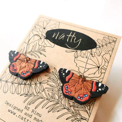 Red Admiral Butterfly Earrings