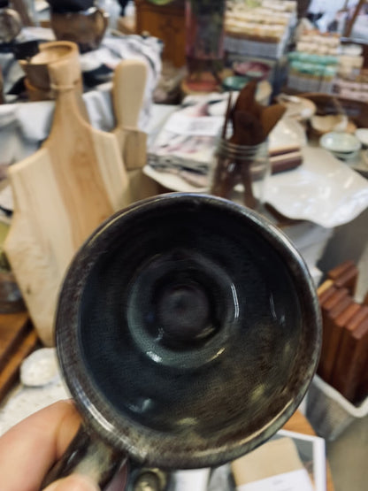 Ceramic Mug - Black with Grey Glaze